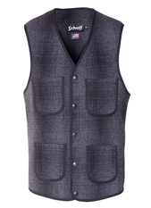 745V - MEN'S WOOL PLAID VEST (Grey)